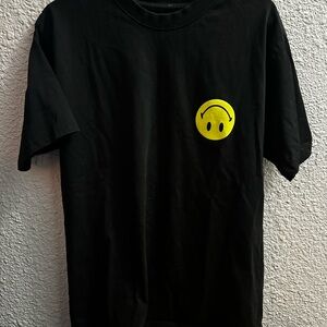 Ma®️key Black Short Sleeve Tee with Yellow Smiley Patch